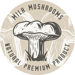 Autumn forest milk agaric mushroom picking, vegetarian menu