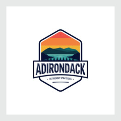 Mountain logo design vector illustration, outdoor adventure . Vector graphic for t shirt and other uses.