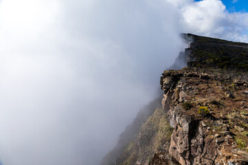 Saint-Paul, Reunion Island - Cloud over Mafate cirque at Maido viewpoint