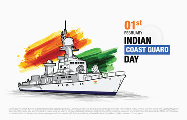 Indian Coast Guard Day Vector illustration