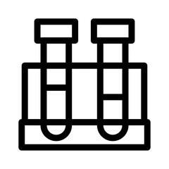 Test tube with drop. medical and chemical icon on white background. Linear style sign for mobile concept and web design. Vector Illustration