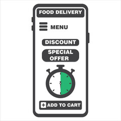 Grocery delivery app vector, illustration