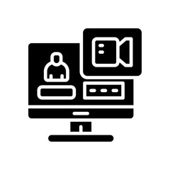 video conference icon for your website, mobile, presentation, and logo design.