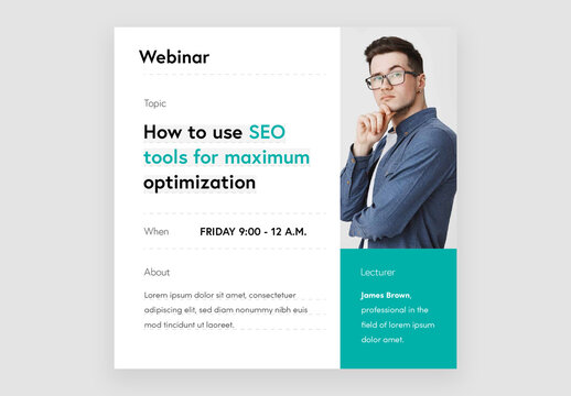 Minimal And Organized Webinar Template for Social Media