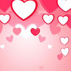Valentine's Day Red, Pink and White Hearts backdrop backgrounds Generated by AI