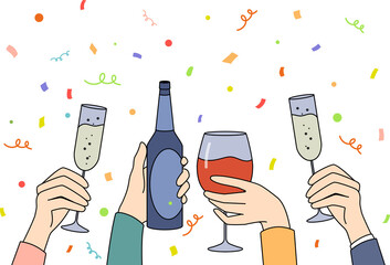 People holding glasses with drinks