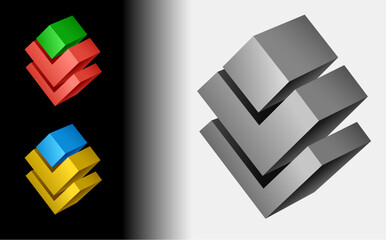 Vector Modern isometric logo template, Business logo icon design template elements, Marketing and finance vector isometric concept, Vector illustration