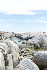 Fototapeta na wymiar landscape rocks and sea near Peggys cove Halifax Nova Scotia, Canada