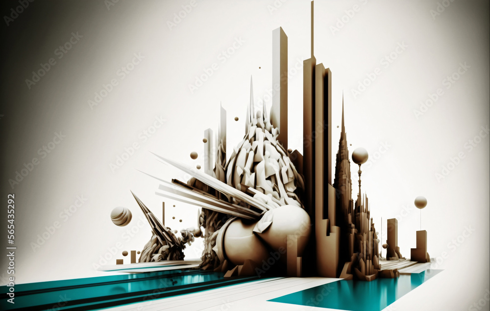 Poster city of the future. abstract modern design. designed using generative ai.