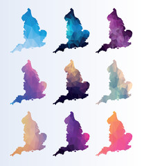 Set low poly maps of England