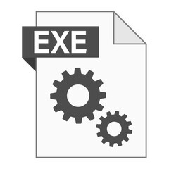 Modern flat design of EXE file icon for web