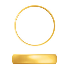 Golden realistic wedding ring Anniversary romantic surprise