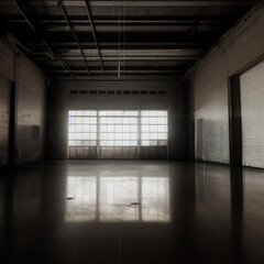 Inside a deserted warehouse, where only darkness reigns