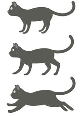 黒い猫のイラストのセット_1_黒猫

