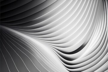  a black and white photo of a wavy design on a wall of a building in a city of london, england, uk, with a black and white background.  generative ai