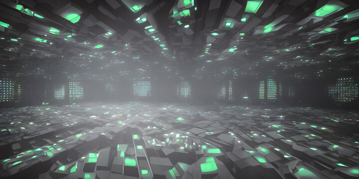 Cybernetics video game background created with Generative AI