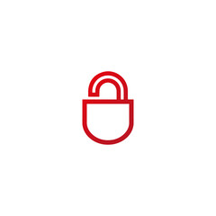 lock logo, security icon silhouette, open lock