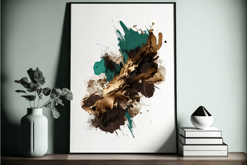 Modern design poster wall art. Abstract background. Designed using generative ai.