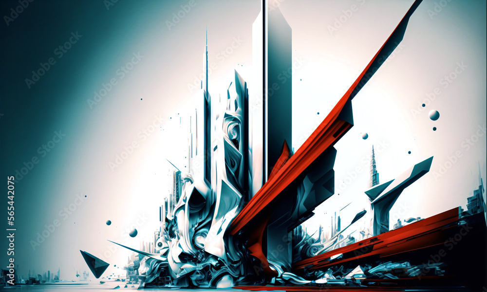 Poster city of the future. abstract modern design. designed using generative ai.