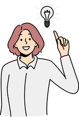 Smiling woman generate good idea