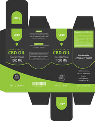 CBD Box design template for CBD label design, Product Packaging Design