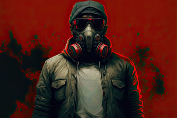 Hypebeast Gangsta Goon with Skimask Graphic on a Dark Background Wallpaper Design