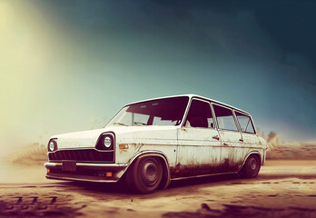 Obraz na płótnie Canvas background of dirty car cover by dust stain , generative art by A.I.