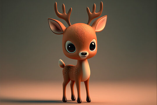 Adorable 3d Cartoon Deer