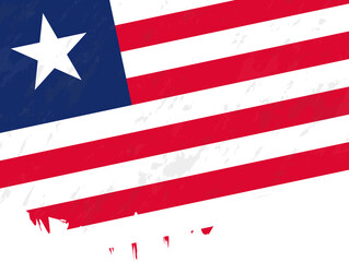 Grunge-style flag of Liberia.