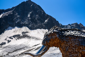 Wooden Mammoth on a Mountain View