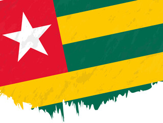 Grunge-style flag of Togo.
