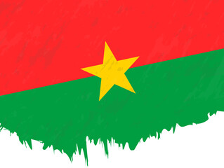 Grunge-style flag of Burkina Faso.