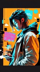 Obraz premium 50% off, 50%, off, promotion, sales, 9:16/2:3, generated by ai