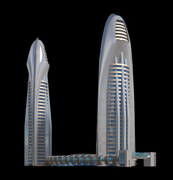 3D Futuristic City Skyscraper Architecture