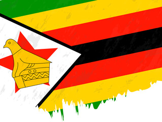 Grunge-style flag of Zimbabwe.