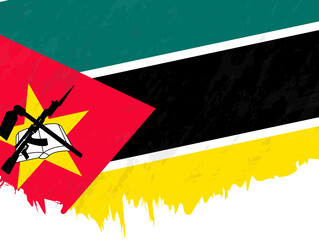 Grunge-style flag of Mozambique.