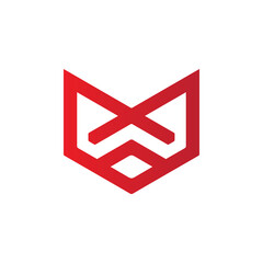 fox icon, logo for gamers, strong icon in red color
