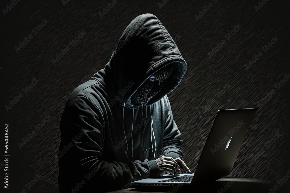 Poster hacking in the shadows: a hooded figure's quest for cyber knowledge