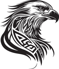 Vector illustration of eagle head with celtic ornament
