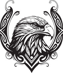 Vector illustration of eagle head with celtic ornament