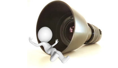 photographer photography zoom big lens for photography photo isolated long huge - 3d rendering