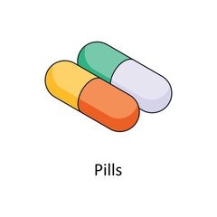 Pills Vector Isometric Filled Outline icon for your digital or print projects.