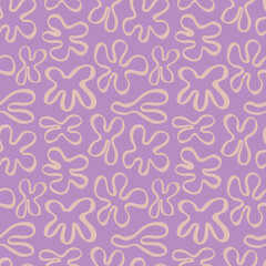 Simple vector texture with hand drawn ink shapes. Ink doodles seamless pattern. Organic shapes minimalistic background