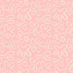 Simple vector texture with hand drawn ink shapes. Ink doodles seamless pattern. Organic shapes minimalistic background