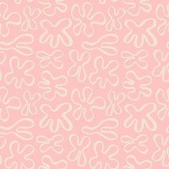 Simple vector texture with hand drawn ink shapes. Ink doodles seamless pattern. Organic shapes minimalistic background