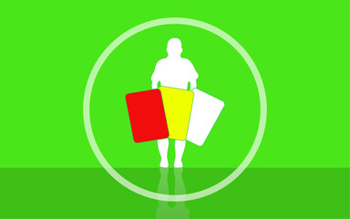 Die Wei&szlig;e Karte im Fu&szlig;ball geh&ouml;rt nun genau so zum Spiel wie die Rote und die Gelbe - dies zeigt diese Grafik mit der Silouette eines Schiedsrichters