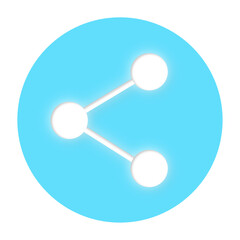 illustrazione con simbolo di condivisione su campo circolare azzurro e sfondo trasparente