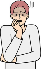 Anxious man feeling scared