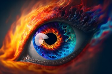 eye of a dragon with beautiful colors