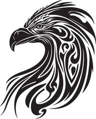 Vector illustration of eagle head with celtic ornament
